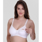 Desiprime - White Cotton Solid Womens Maternity Bra ( Pack of 1 ) - 44B