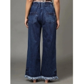 AngelFab - Navy Blue Denim Wide Leg Womens Jeans ( Pack of 1 ) - None