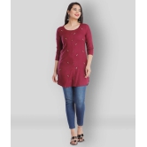 HIGHLIGHT FASHION EXPORT - Maroon Viscose Womens Straight Kurti ( Pack of 1 ) - S