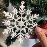 Christmas Ornament - Glitter Snowflake - Set of 5-Gold