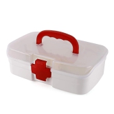 12980 3 Compartment Medical Box, 1 Piece, Indoor Outdoor Medical Utility, Medicine Storage Box, Detachable Tray Medical Box Multi Purpose Regular Medicine, First Aid Box with Handle, Transparent