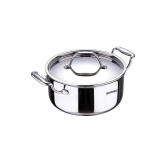 Bergner Argent Tri-Ply Stainless Steel Casserole with Stainless Steel Lid | Gas & Induction Compatible | Silver | 1 Pc 3100 ML