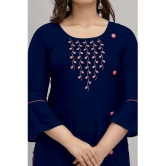 Kapadia - Navy Front Slit Rayon Women''s Stitched Salwar Suit ( Pack of 1 ) - None