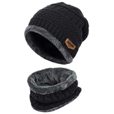 ICONIC ME Black Woollen Mens Cap ( Pack of 1 ) - Black