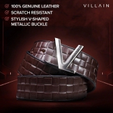 VILLAIN Brown Leather Belt 30