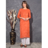 Mamoose Rayon Self Design Straight Womens Kurti - Orange ( Pack of 1 ) - None