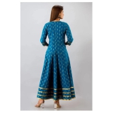 SVARCHI - Blue Cotton Womens Anarkali Kurti ( Pack of 1 ) - M