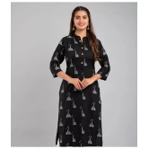 MAUKA - Black Rayon Womens Straight Kurti ( Pack of 1 ) - None