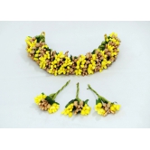 SHG Fashion Art Handmade Yellow Artificial Veni Flowers with 3 Pins (Yellow with gold)