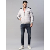 UrbanMark Men Regular Fit Men Quilted Hooded Jacket-Light Grey - None