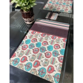 Printed Dining Mats Set of 6 with Tea Coasters-Purple