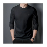 Supersquad Cotton Regular Fit Solid Full Sleeves Mens T-Shirt - Black ( Pack of 1 ) - None