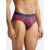 Jockey US52 Men Super Combed Cotton Printed Brief - Brick Red - None