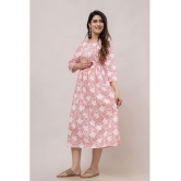 Frionkandy Pink Cotton Womens Maternity Dress ( Pack of 1 ) - 2XL