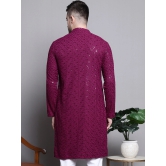 Sequin Embroidered Pure Cotton Kurtas-XL / Purple