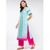 Pannkh - Blue Rayon Flex Womens Straight Kurti ( Pack of 1 ) - None