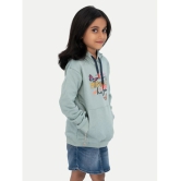 Girls Light Blue Printed Sweat Hoodie - None