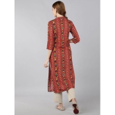 KIPEK - Red Rayon Womens Front Slit Kurti ( Pack of 1 ) - None