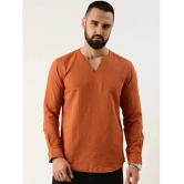 Bene Kleed Rust Cotton Blend Mens Regular Kurta ( Pack of 1 ) - None