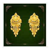 LUV FASHION Golden Stud Earrings ( Pack of 1 ) - Golden