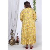 Swasti Cotton Blend Printed Anarkali Womens Kurti - Yellow ( Pack of 1 ) - None