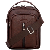 Leather Gifts Messenger Bag Brown  - Brown