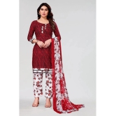 Kashvi Unstitched Crepe Printed Dress Material - Red ( Pack of 1 ) - Red