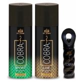 ST.JOHN Cobra Sport 150ml*2 & Cobra 15ml Deodorant Spray & Perfume for Men (315ml) Pack of 3