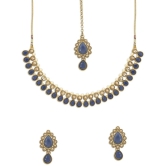 Sukkhi Alloy Blue Traditional Necklaces Set Choker - Blue