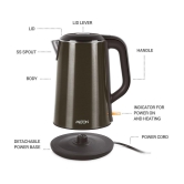 Milton Hagen Electric 18 Stainless Steel Electric Kettle, 1 Piece, 18 Litres, Black