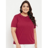 AUSTIVO - Maroon Cotton Blend Womens Regular Top ( Pack of 1 ) - None