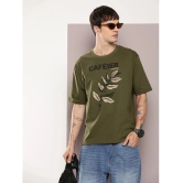 Dillinger Cotton Oversized Fit Printed Half Sleeves Mens T-Shirt - Olive ( Pack of 1 ) - None