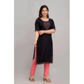 Kapadia - Black Rayon Womens Straight Kurti ( Pack of 1 ) - None