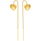 VIVASTRI Golden Threader Earrings ( Pack of 1 ) - Golden