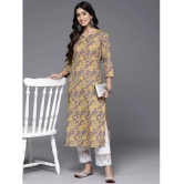 Varanga Cotton Printed Straight Womens Kurti - Yellow ( Pack of 1 ) - None