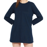 PPTHEFASHIONHUB - Navy Blue Cotton Blend Loose Fit Womens T-Shirt ( Pack of 1 ) - None