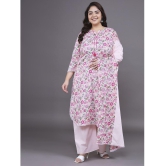 Tissu Cotton Printed Kurti With Palazzo Womens Stitched Salwar Suit - Pink ( Pack of 1 ) - None