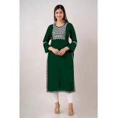 Kapadia - Green Rayon Womens Straight Kurti ( Pack of 1 ) - None