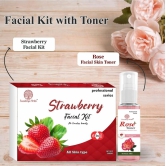 Soundarya Herbs Facial Kit (140gm) with Free 100ml Rose Toner | Achieve a Radiant Glow - Strawberry Facial kit