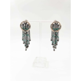 Jharna oxidised silver earring with chain details