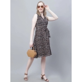 MINI & MING Women Animal Print Georgette Fit & Flare Dress