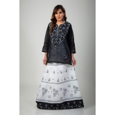 Ladies New Fashion Hand Chikankari Skirt Top