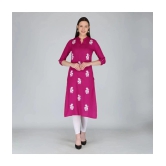 MAUKA - Pink Rayon Womens Straight Kurti ( Pack of 1 ) - None