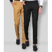 MANCREW - Black Polycotton Slim - Fit Mens Formal Pants ( Pack of 2 ) - None