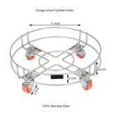 Home Lane Silver Stainless Steel Cylinder Trolley ( Pack of 1 ) - Silver