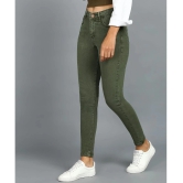 Urbano Fashion - Olive Denim Skinny Fit Womens Jeans ( Pack of 1 ) - None