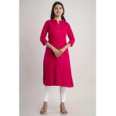 MAUKA - Pink Rayon Womens Front Slit Kurti ( Pack of 1 ) - None