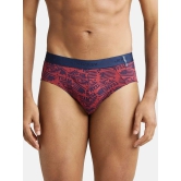 Jockey US52 Men Super Combed Cotton Printed Brief - Brick Red - None