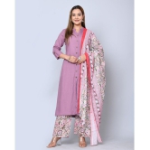 MAUKA - Purple Front Slit Rayon Women''s Stitched Salwar Suit ( Pack of 1 ) - None