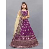 A TO Z CART Purple Silk Girls Lehenga Choli Set ( Pack of 1 ) - None